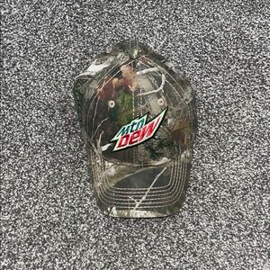 Vintage Mountain Dew Camo Logo Baseball Cap